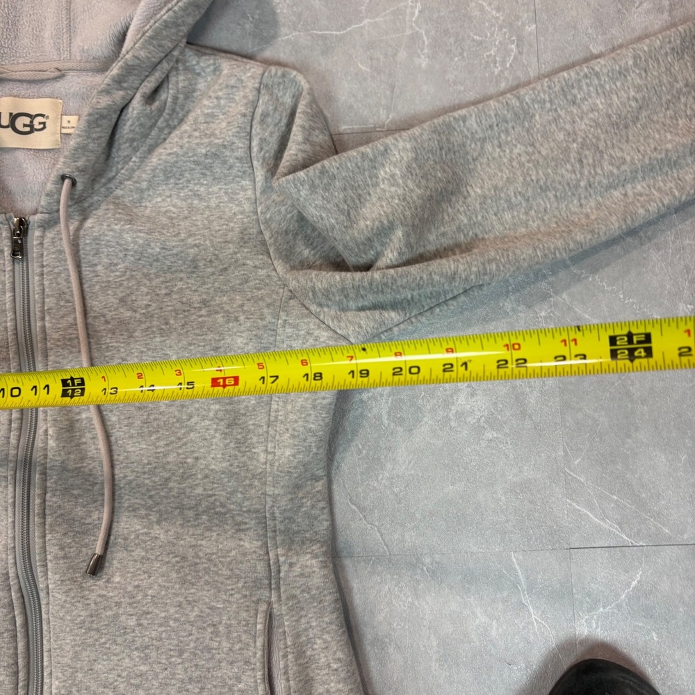UGG Women Grey Heather Full Zip Fleece Lined Hoodie Sweatshirt Size M - Picture 6 of 7